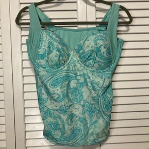 Collections By Catalina Blue And Silver Tankini Size Large